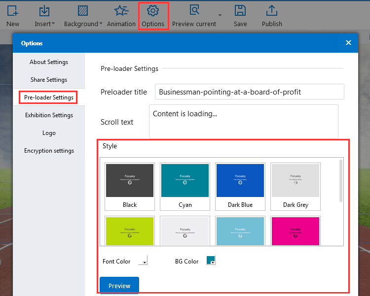 change the style of pre-loader